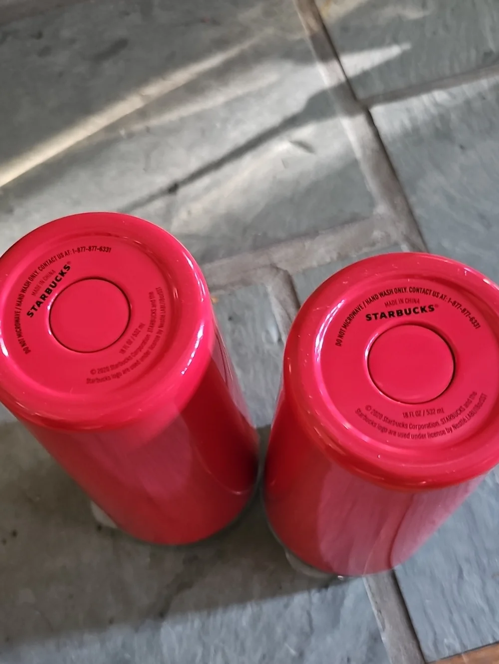Starbucks 16 oz Red Stainless Travel Cups w/ Lids Bundle of 2 New